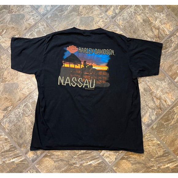 Harley-Davidson Other - Harley Davidson T-Shirt Mens 2XL Black Nassau Bahamas Graphic Biker Tee